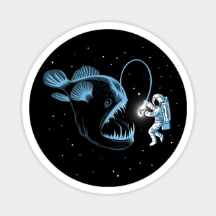 Abyssal fish hunting an astronaut Magnet